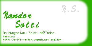 nandor solti business card